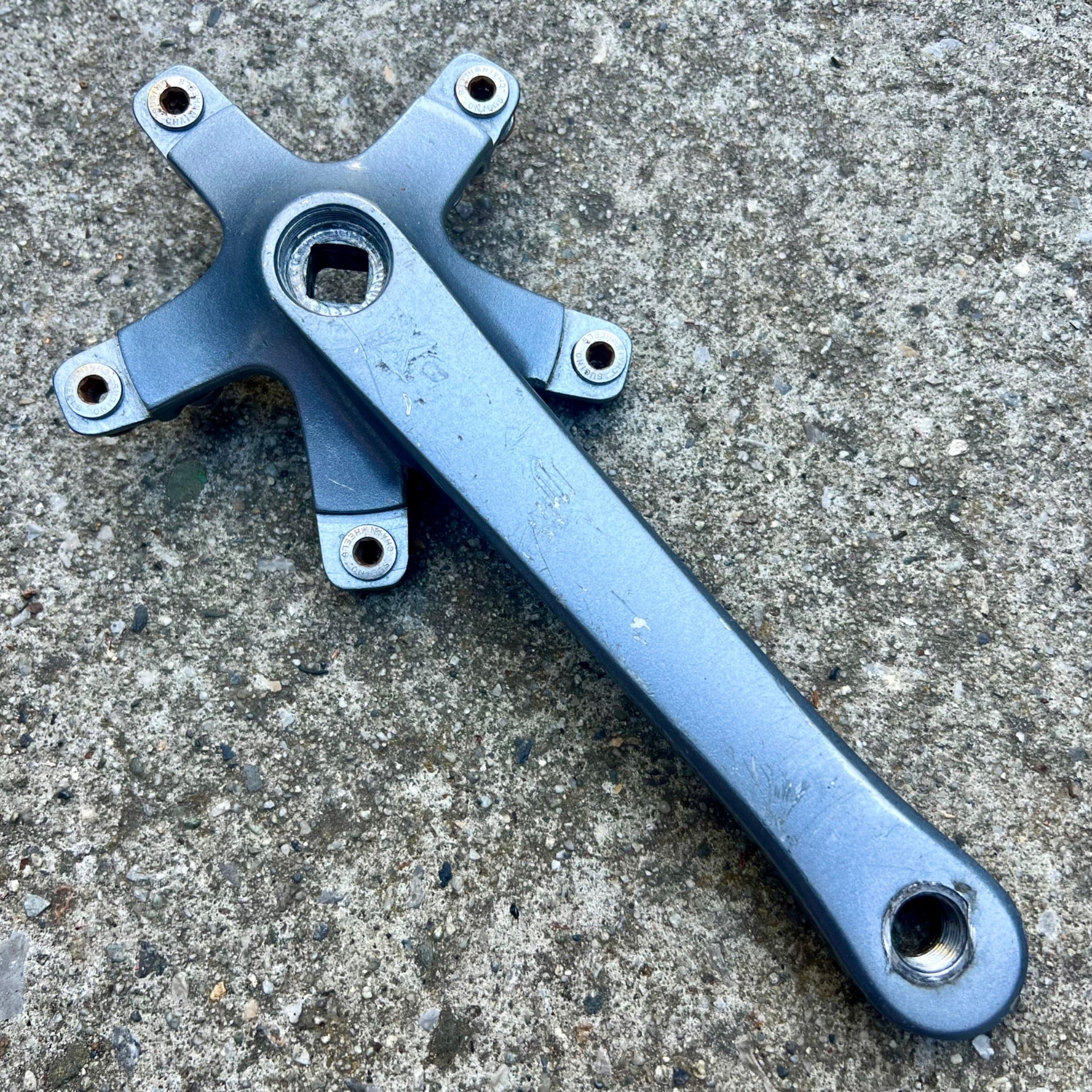 Sugino 170mm Drive Side Crank Arm With Bolts Right Dark Gray Vintage MTB Right 