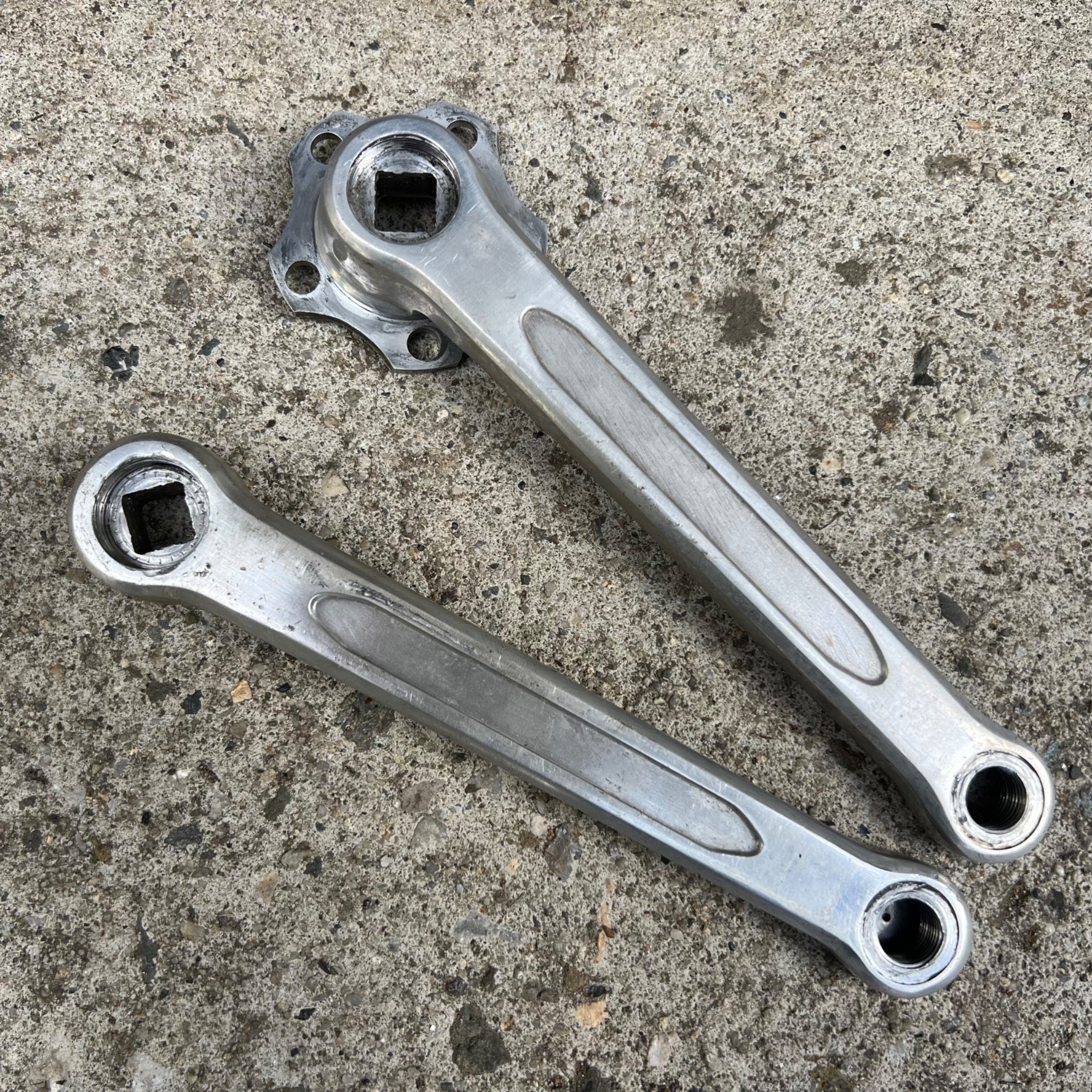TA T.A. 170mm Crankset 50.4BCD 5 Bolt Vintage Cyclotourist Retro Touring Silver 