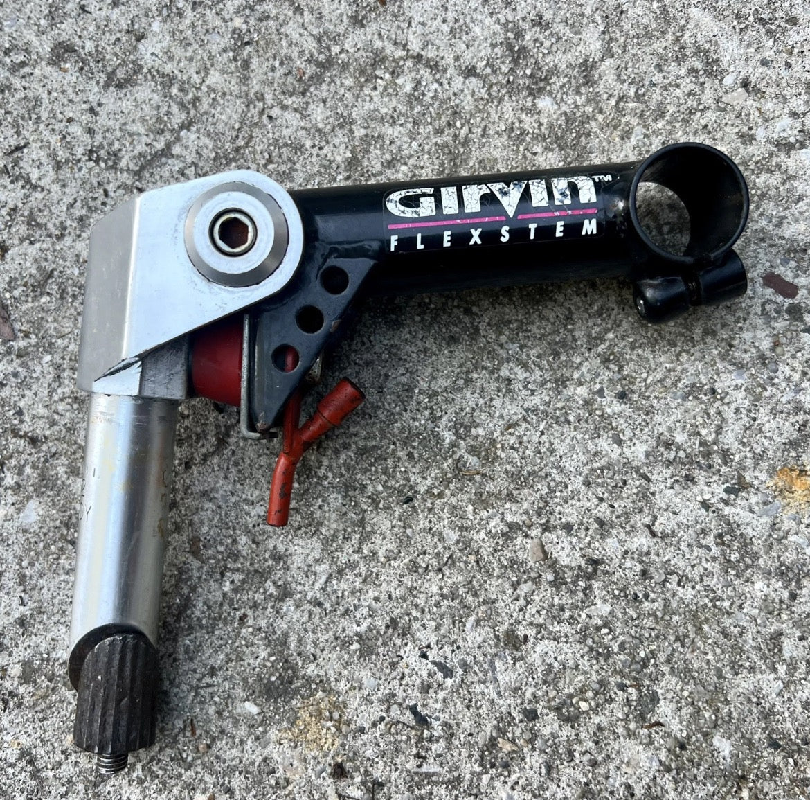Girvin Flexstem 135mm 25.4mm 1” Steerer Vintage MTB Retro Black Silver Quill