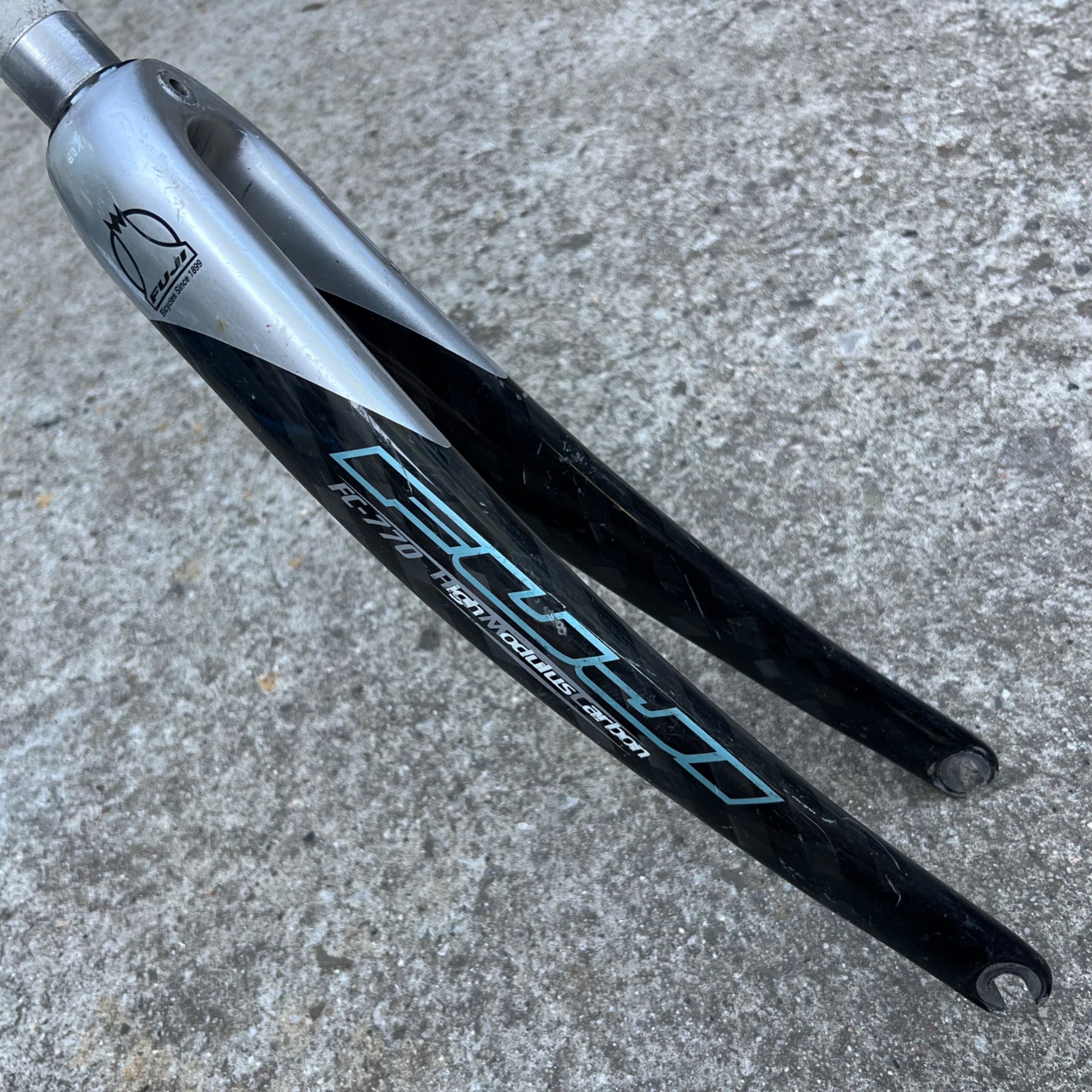 Fuji Carbon Fork 1 1/8” Threadless Steerer 9.25” Silver Black Road Bike Racing