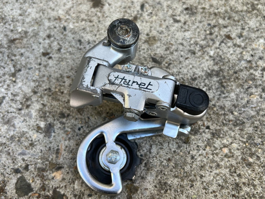 Used Huret Rival 6 Speed Rear Derailleur Short Cage Silver Vintage Retro Road Bike-Bicycle Bin