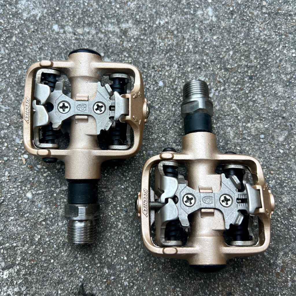 NOS NEW Ritchey WCS SPD Titanium Pedals Cooper Bronze MTB Gravel Silver 9/16” TI