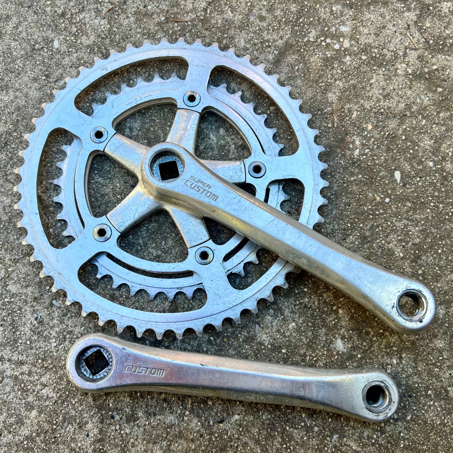 SR Super Custom Crankset 52/40T 170mm Silver Double Vintage Retro Road Touring 