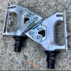 Used Shimano PD-A550 Toe Clip Pedals Vintage Road Retro Bike Eroica Silver Alloy-Bicycle Bin