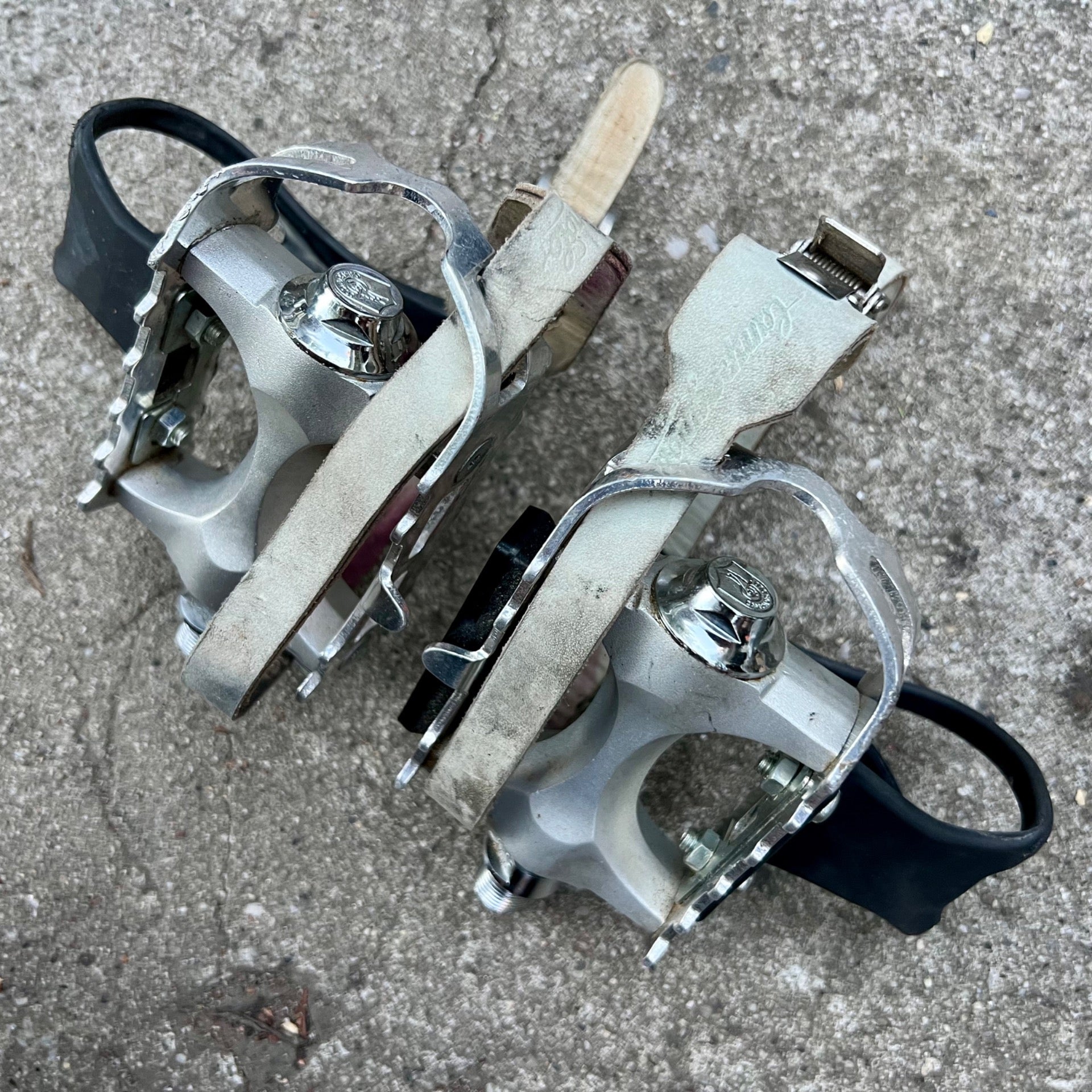 Campagnolo Centaur MTB Pedals Vintage 9/16 Mountain Bike 90’s Chrome Toe Strap
