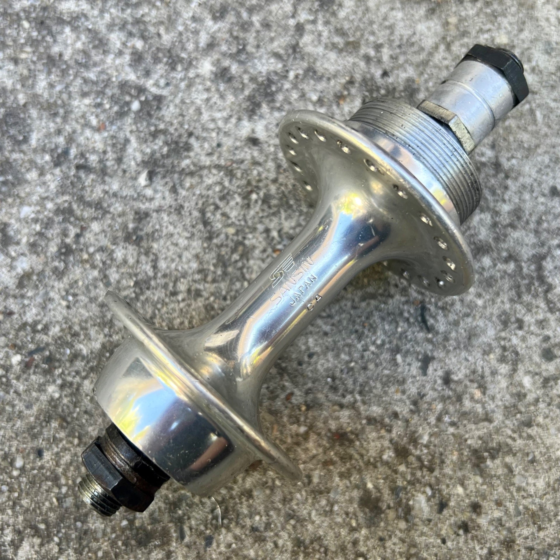 Sansin 126mm 40H Hole Rear Hub Vintage Road Touring Bike Silver Aluminum English