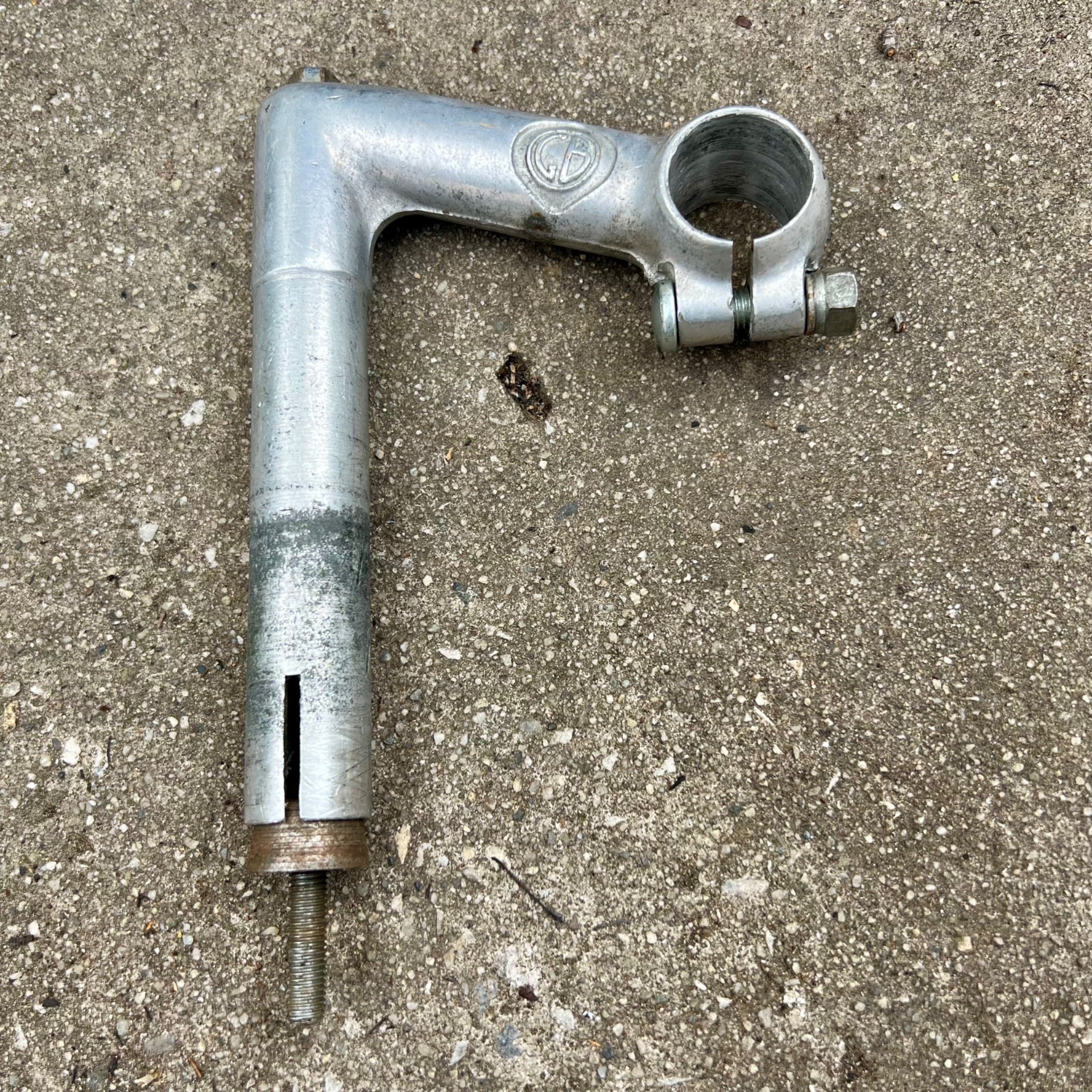 GB Gerry Burgess 25.4x90mm 1in Quill Stem Drop Vintage Road Touring Bike Silver 