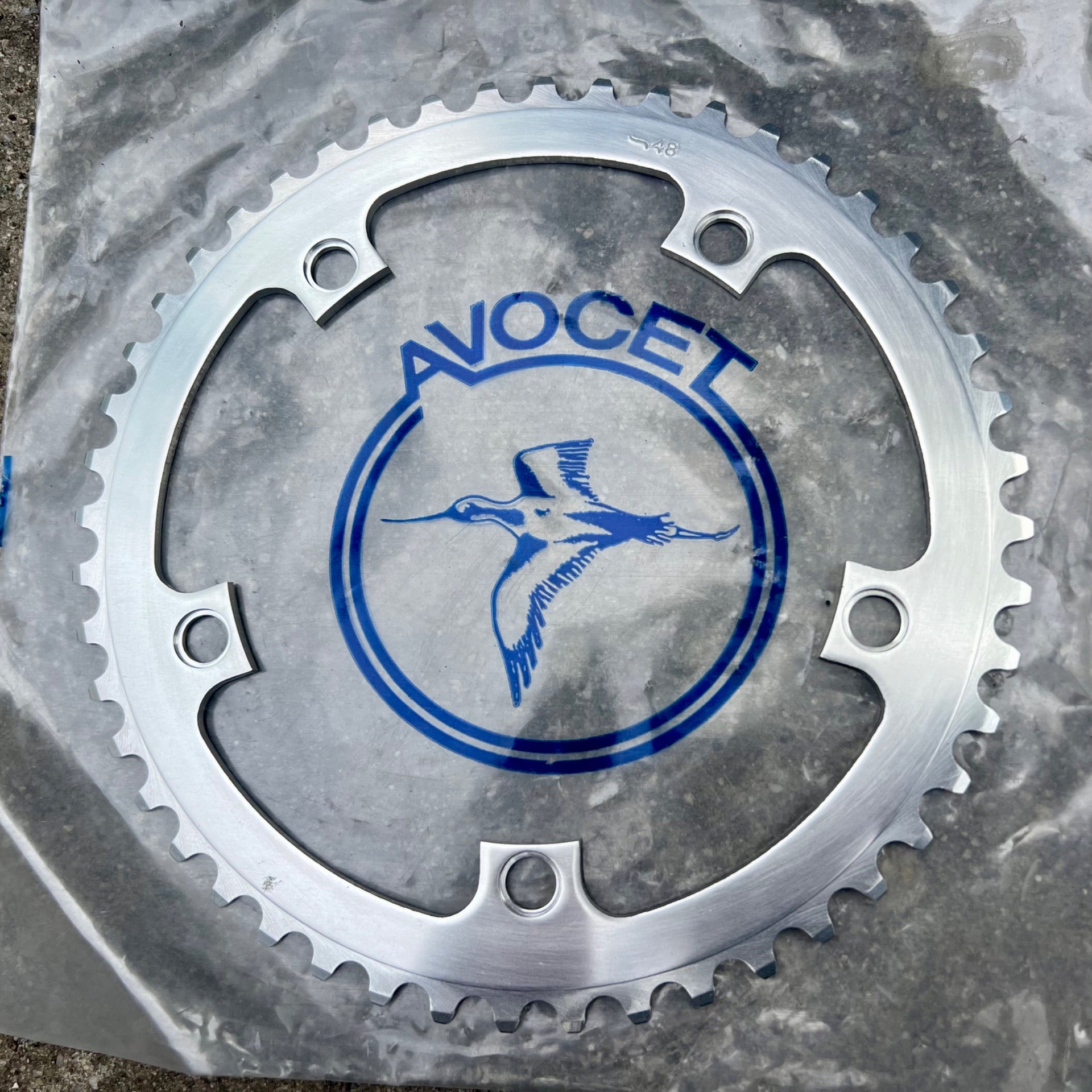 NOS Avocet 144 BCD 48T Chainring Vintage Road Track Bike Silver Retro Big