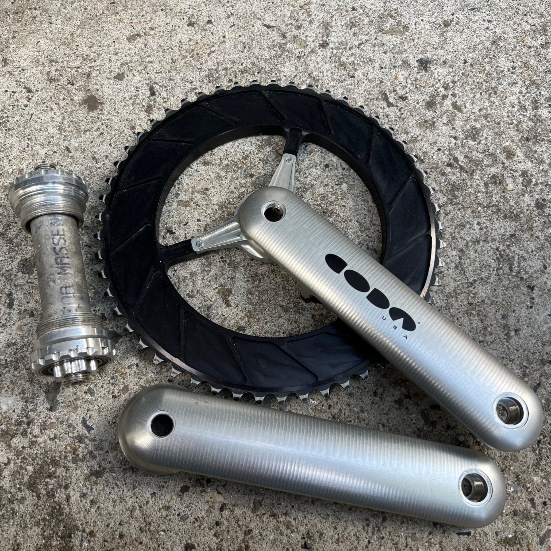 CODA Magic Motorcycle Moto 167.5mm Crankset 53/39T Road Bike Silver Cannondale 