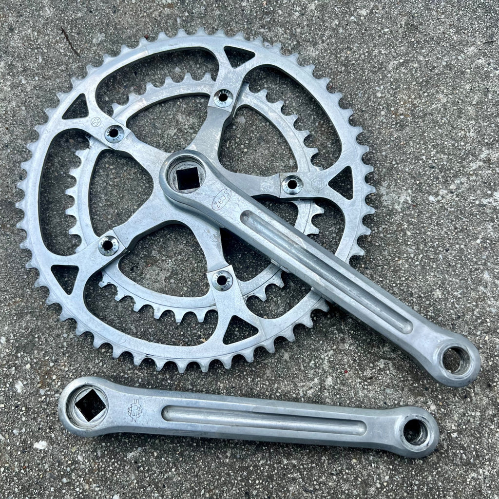 Zeus Crankset 38/52T 170mm Vintage Road Bike Silver Square Taper Double 