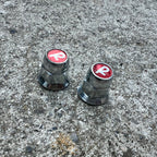 Used Raleigh Axle Nuts 3/8”x26TPI 9.5 Chrome Red R Logo Hub Vintage Retro Bike-Bicycle Bin