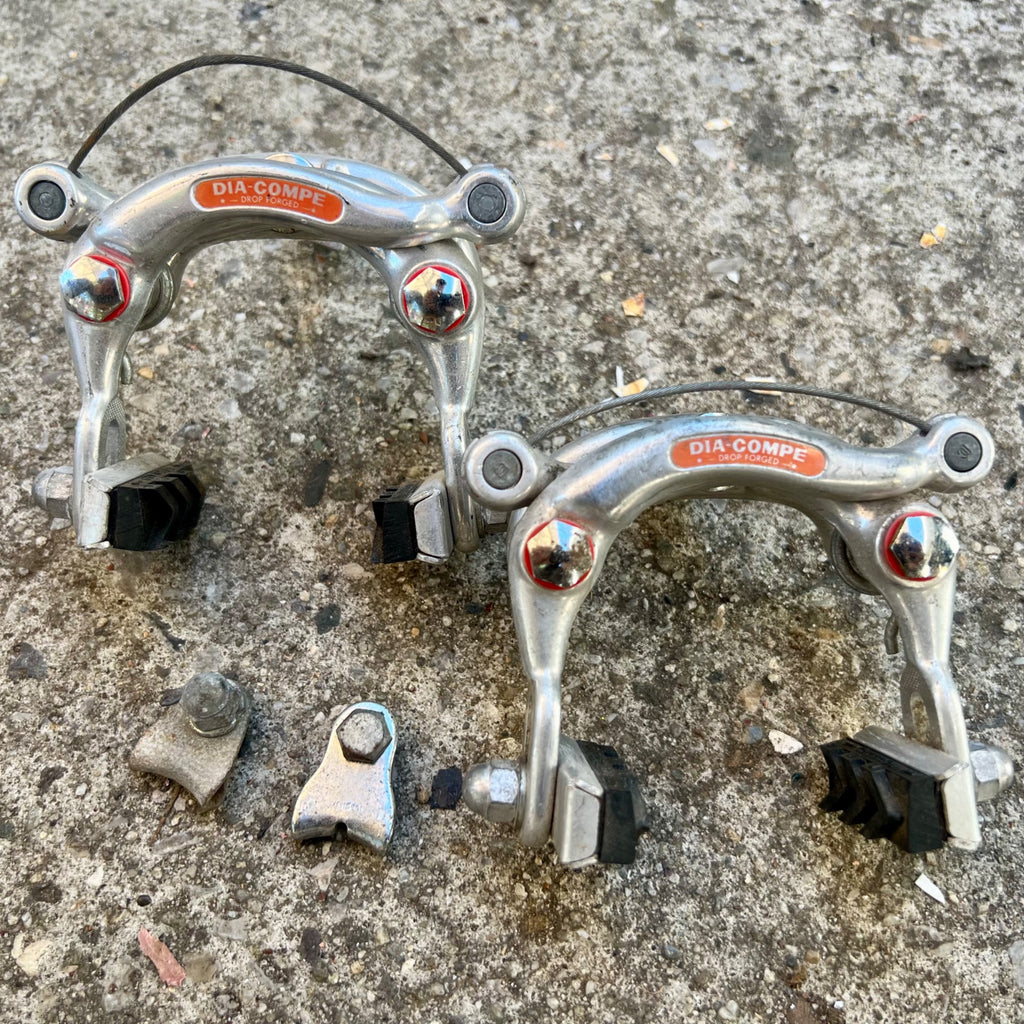 Dia Compe Centerpull Caliper Brakes Vintage Road Touring Bike Silver Gray Retro 