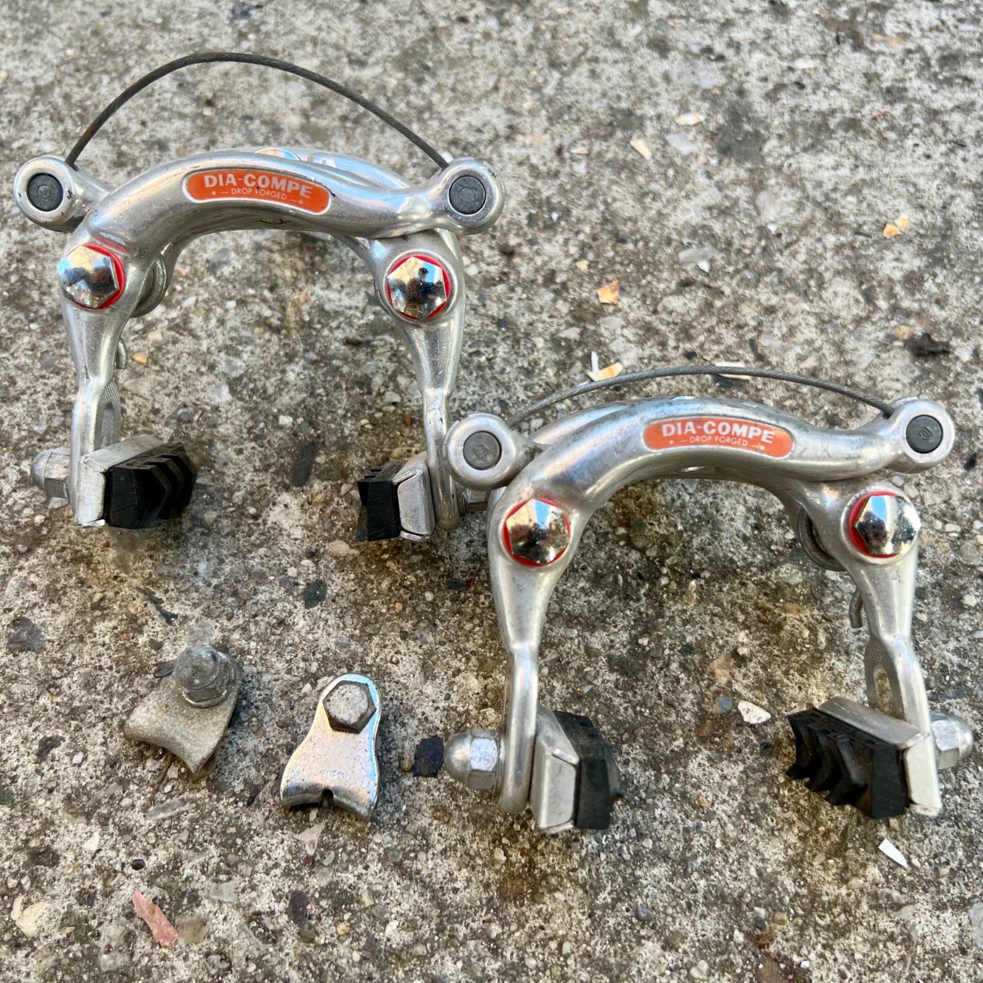 Dia Compe Centerpull Caliper Brakes Vintage Road Touring Bike Silver Gray Retro 