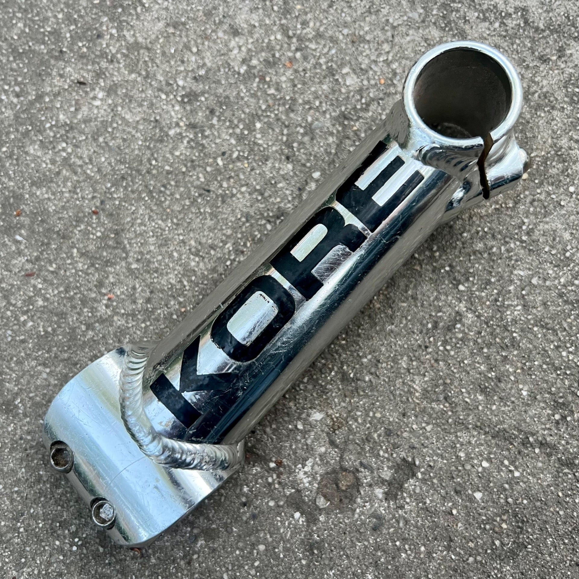 KORE 25.4x135mm 1 1/8” Threadless Stem Vintage Retro Mountain Bike Silver 5 Deg