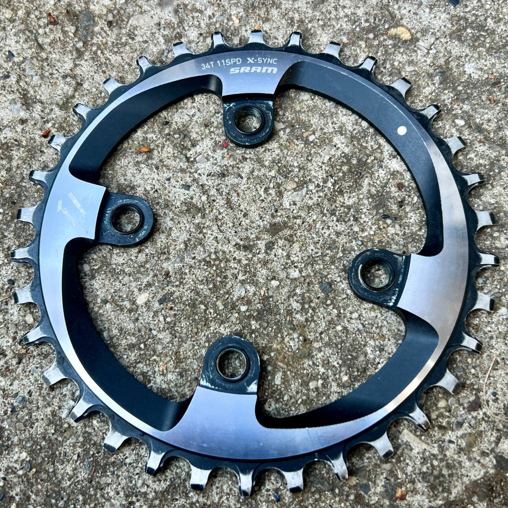 SRAM XX1 X-Sync 34T 11 Speed 76BCD Asymmetrical Chainring Black Silver MTB