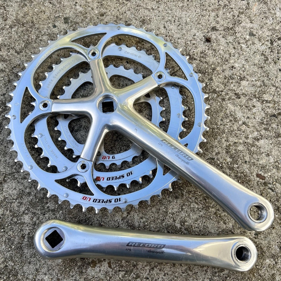 Campagnolo Record 10 Speed Triple Crankset 175mm 53-42-30 Road Touring Bike 