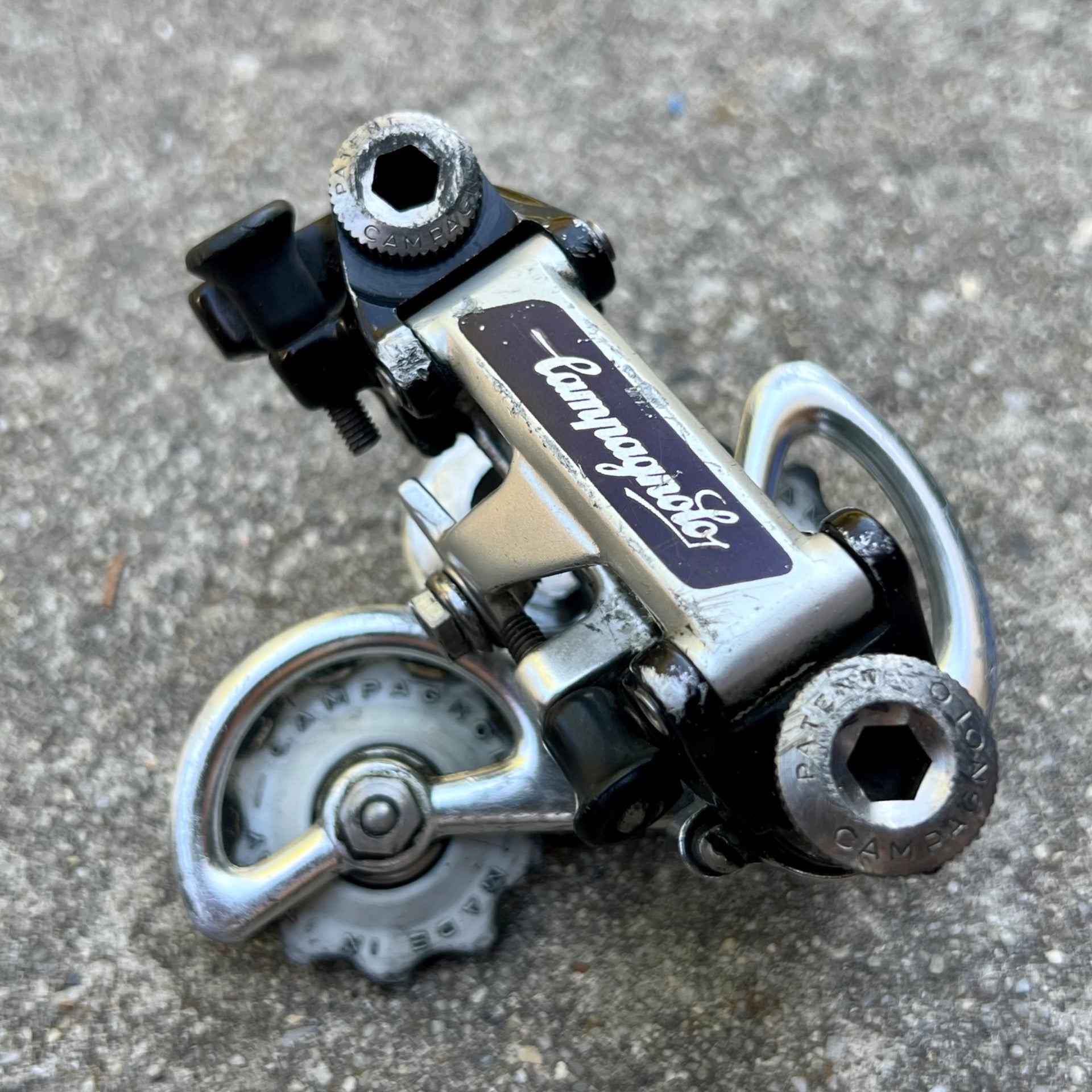 Campagnolo Super Record Rear Derailleur Titanium TI Black Vintage Road Pat 84
