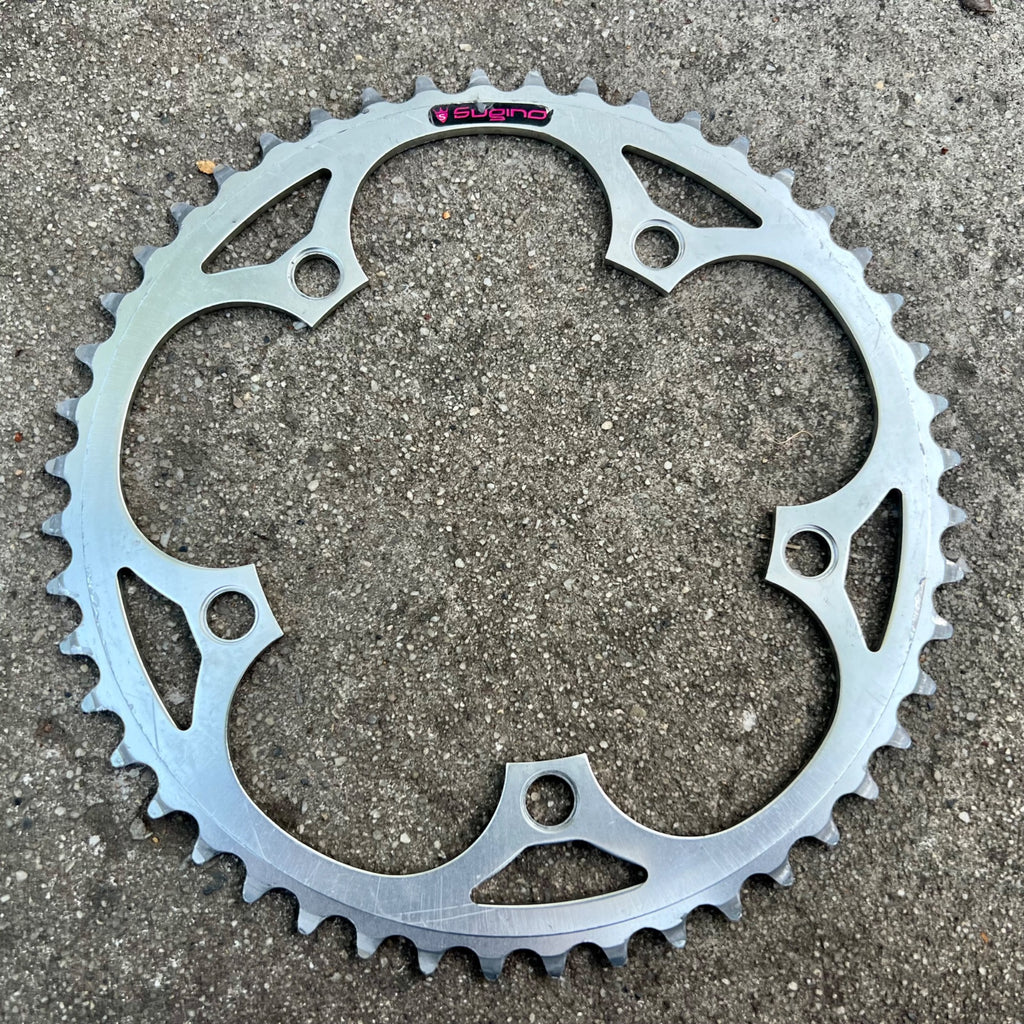 Sugino 130BCD 48T Tooth Chainring Silver Anodized Polished Road Bike Vintage 
