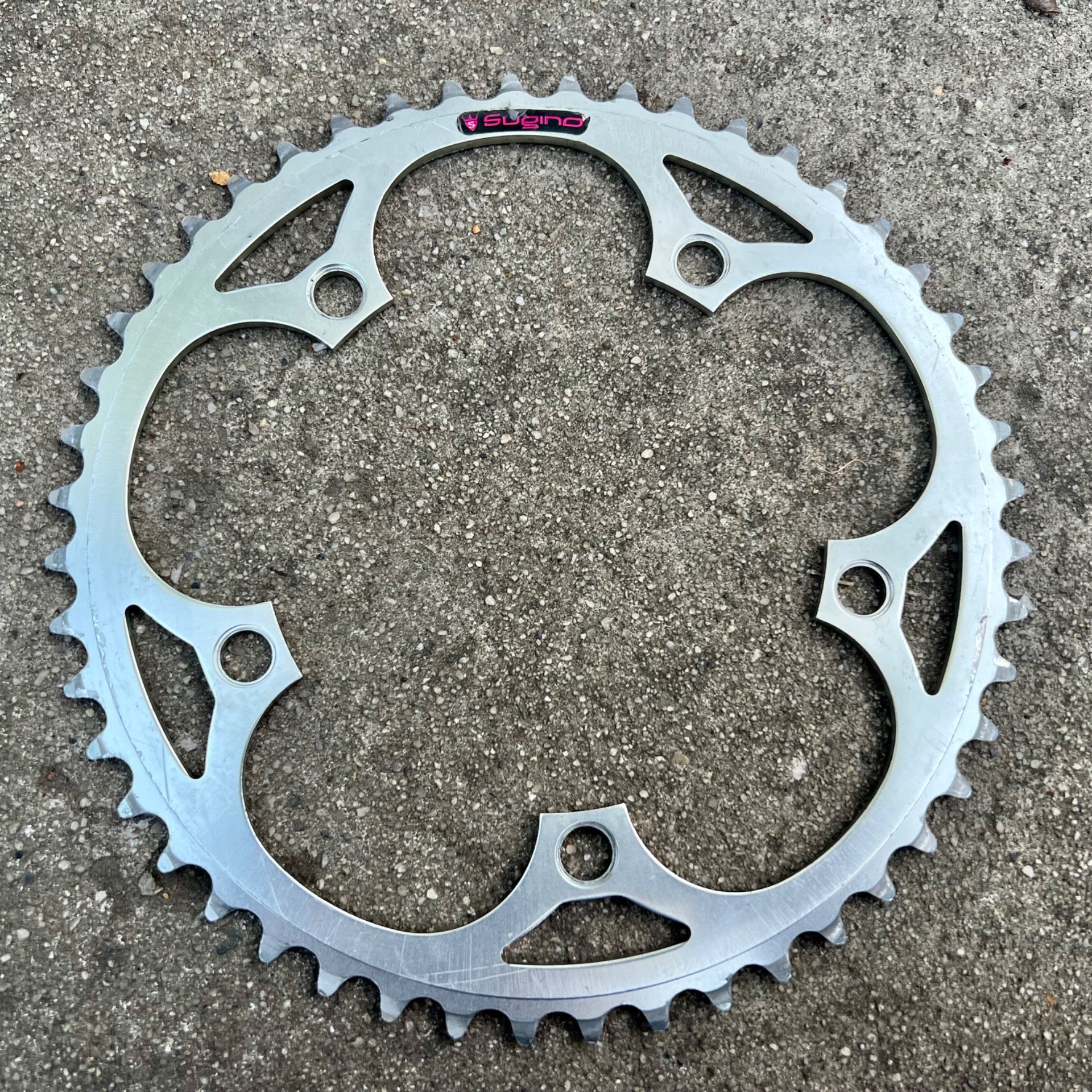 Sugino 130BCD 48T Tooth Chainring Silver Anodized Polished Road Bike Vintage 
