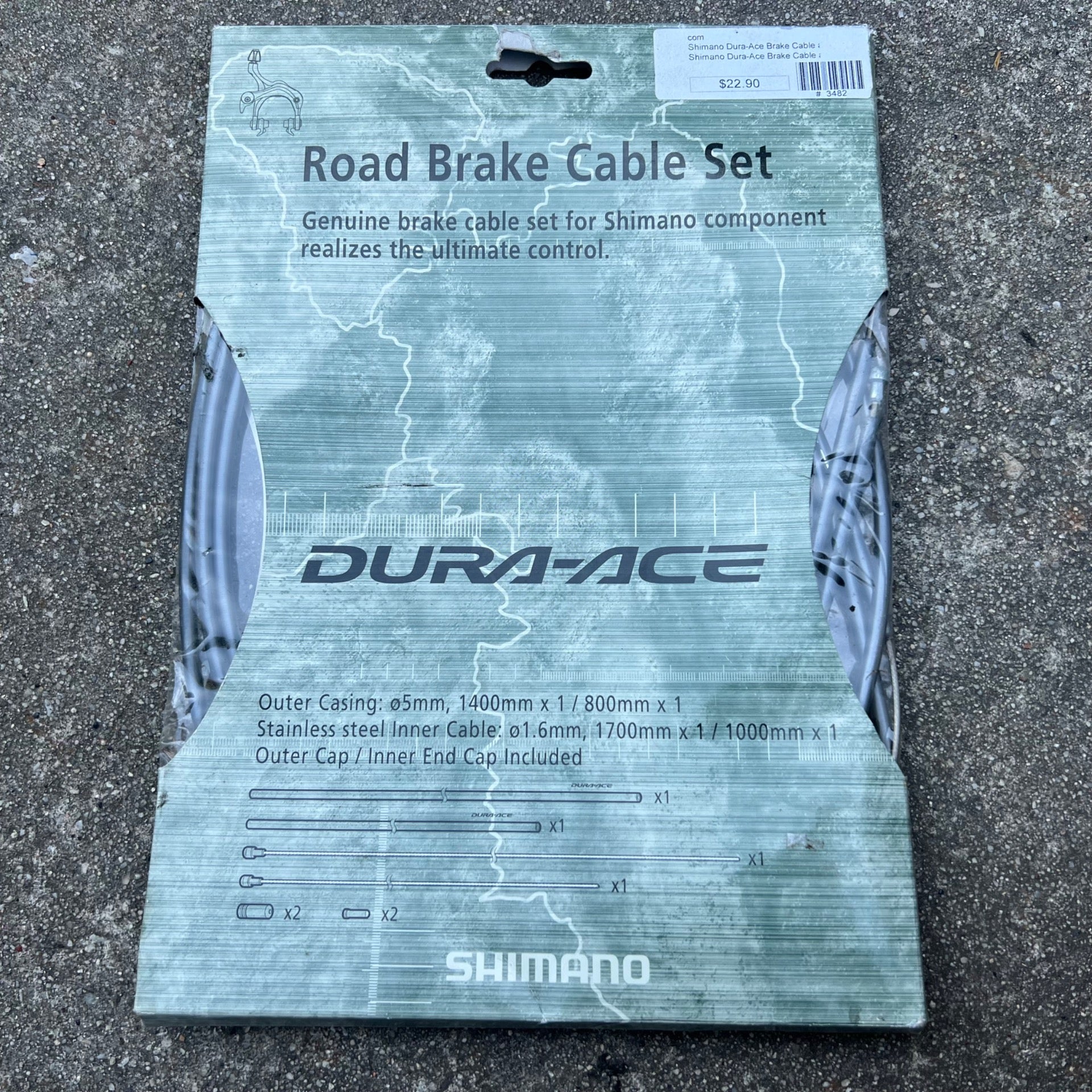 NOS NEW Shimano Dura Ace Brake Cable & Housing Set Dark Gray Road Bike 7700 7800