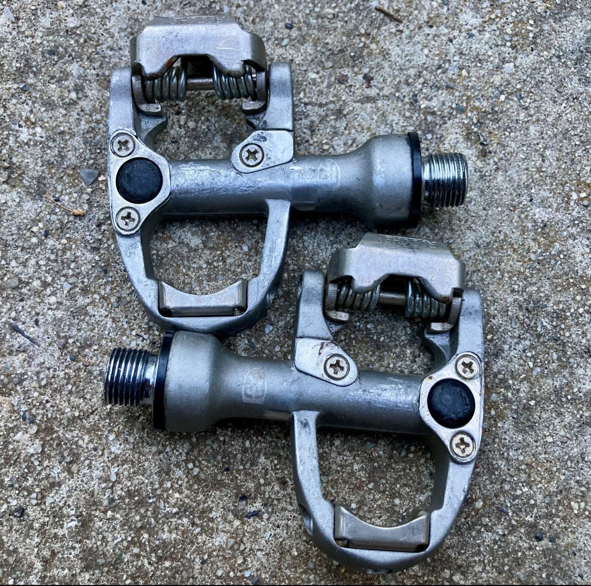 Ritchey Pro SPD-R Road Bike Clipless Pedals Vintage Gray Silver Gravel Retro