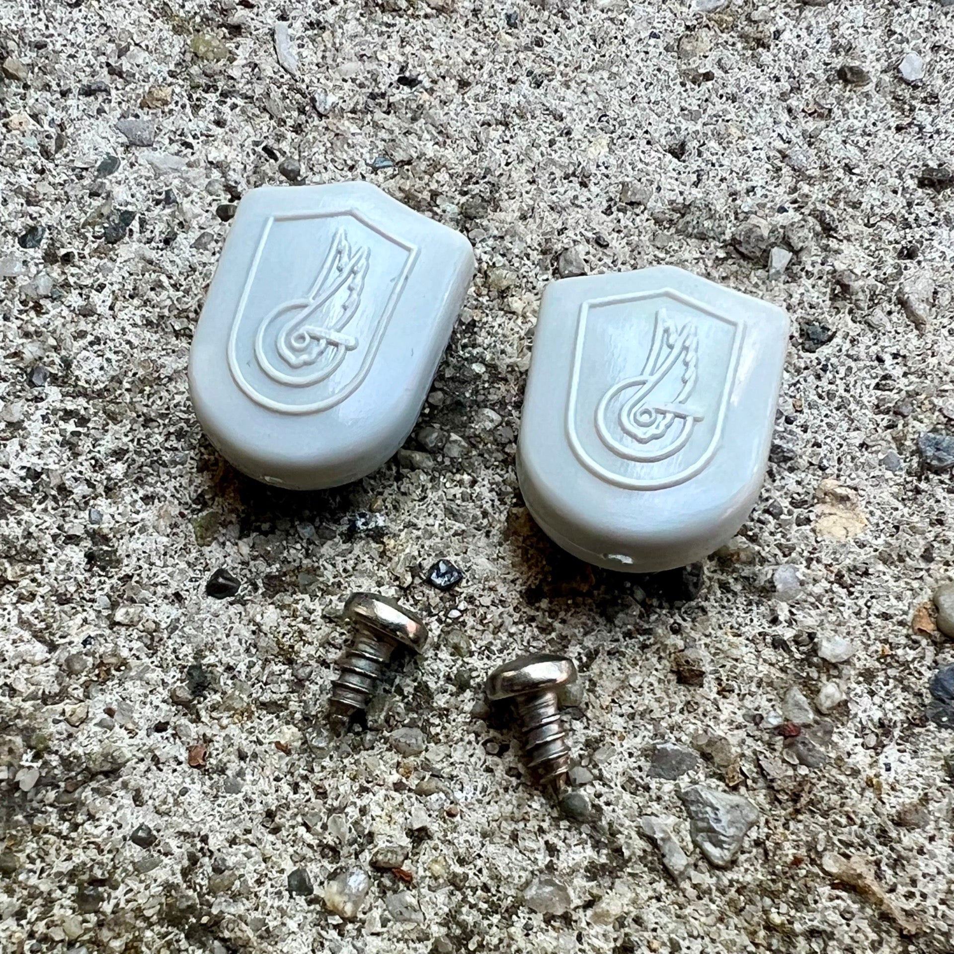 NOS NEW Campagnolo Toe Strap Buttons Light Gray White Eroica Vintage Road Bike 