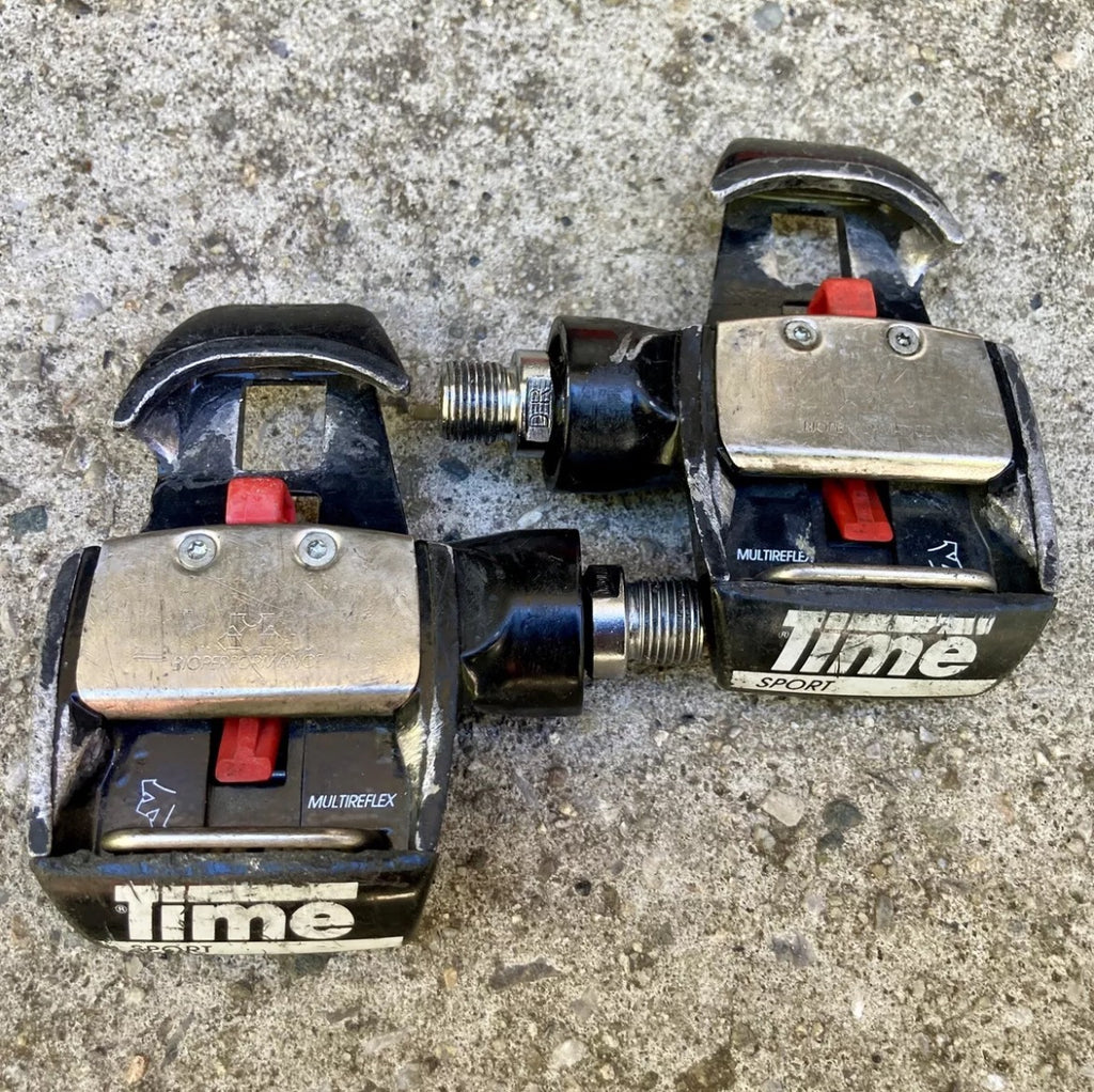 Used Time Sport Clipless Pedals Vintage Retro Road Black Cycling Racing 9/16” Bike-Bicycle Bin