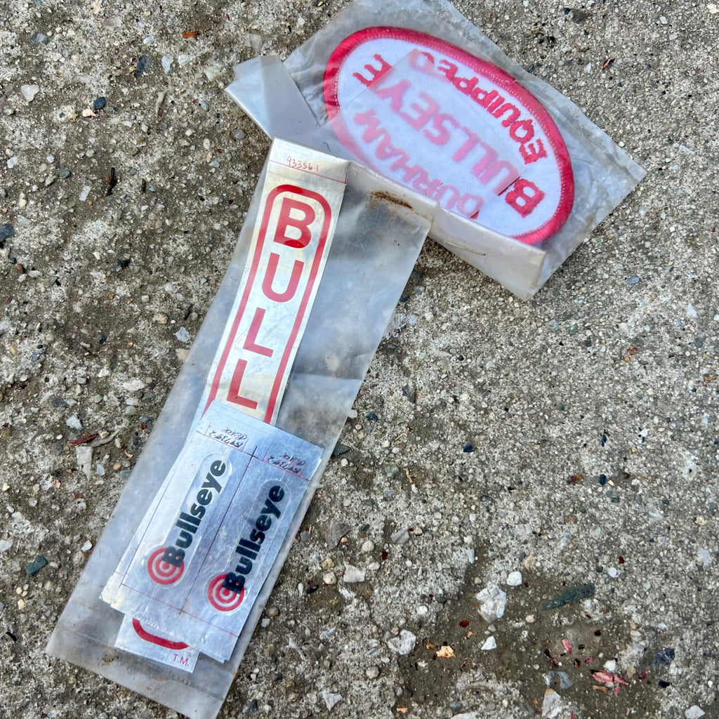 Vintage Bullseye Stickers & Patch Red Chrome Silver BMX MTB Hub Decals 
