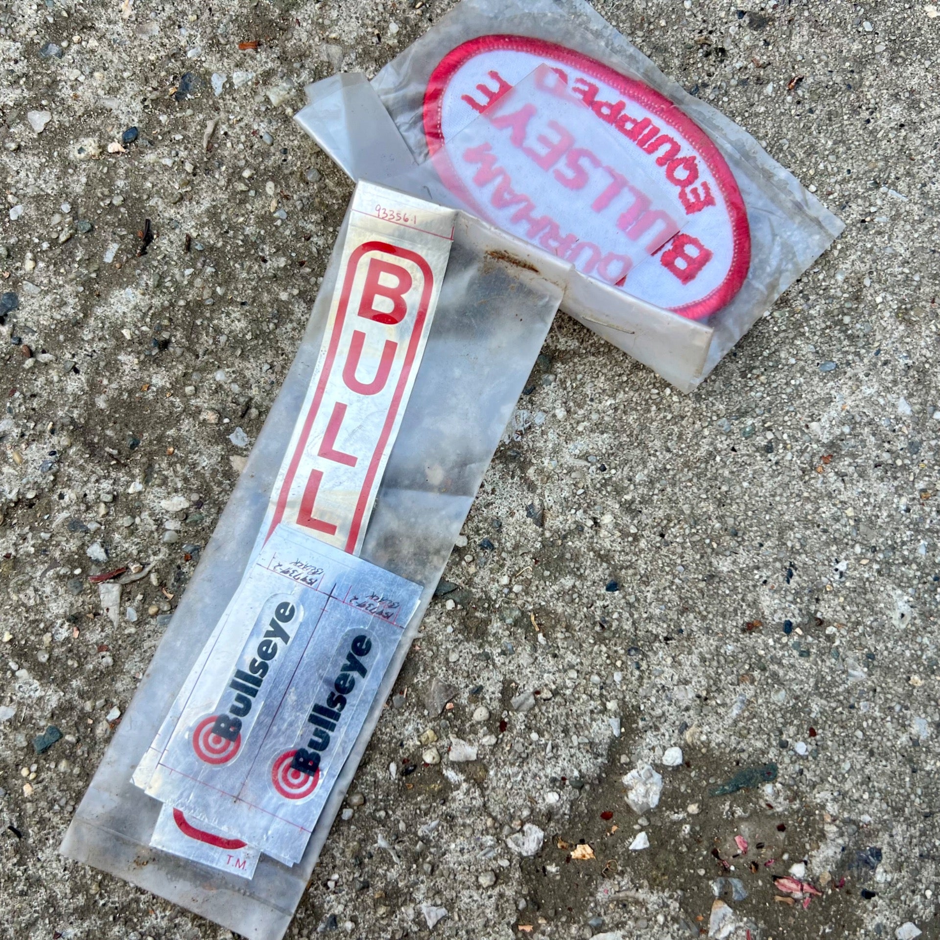 Vintage Bullseye Stickers & Patch Red Chrome Silver BMX MTB Hub Decals 