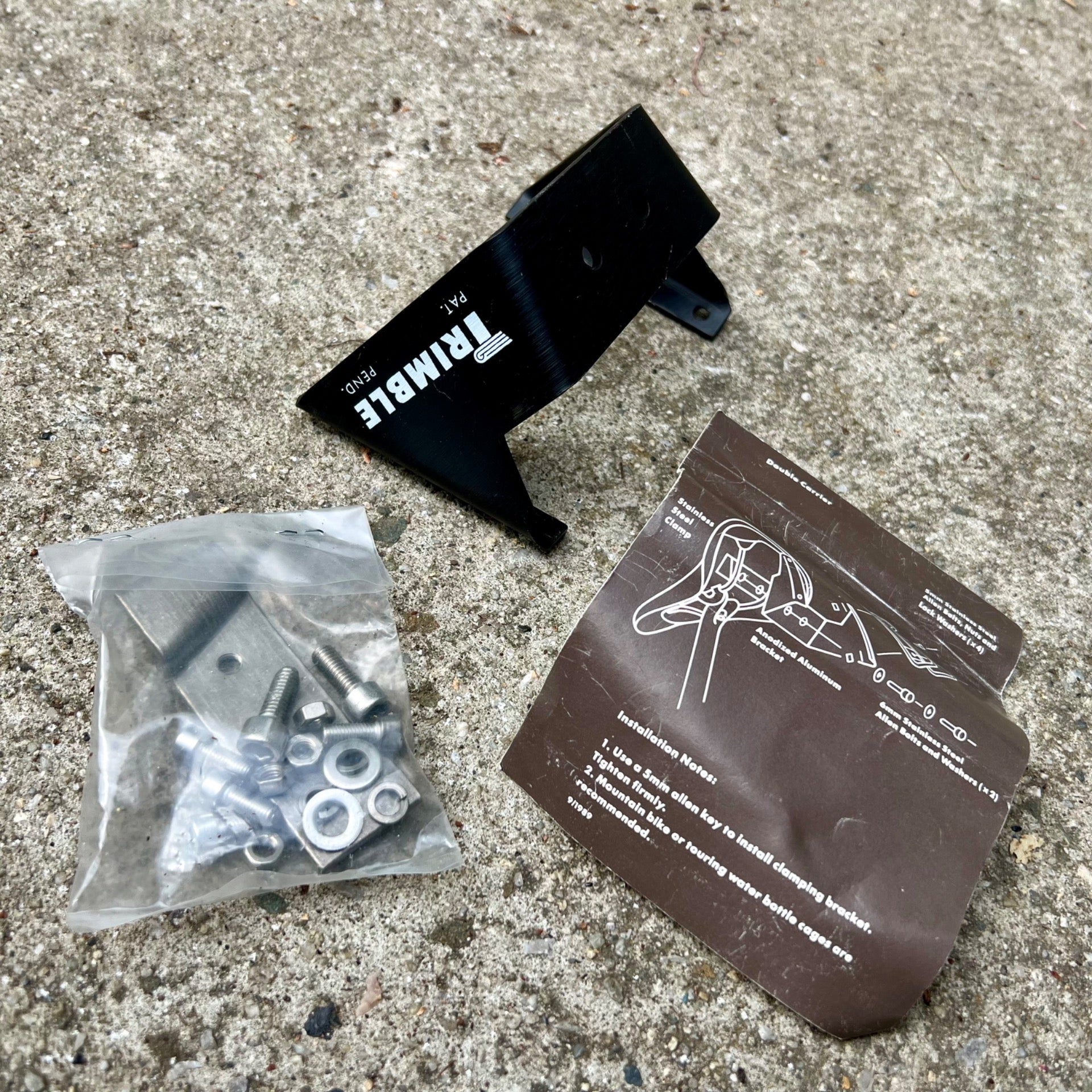 NOS Trimble Double Water Bottle Carrier Cage Black Aluminum Tri Triathlon Racing