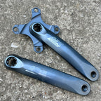 Used Shimano Deore LX FC-M571 170mm Crankset 104 BCD 4 Bolt Blue Vintage Triple MTB-Bicycle Bin