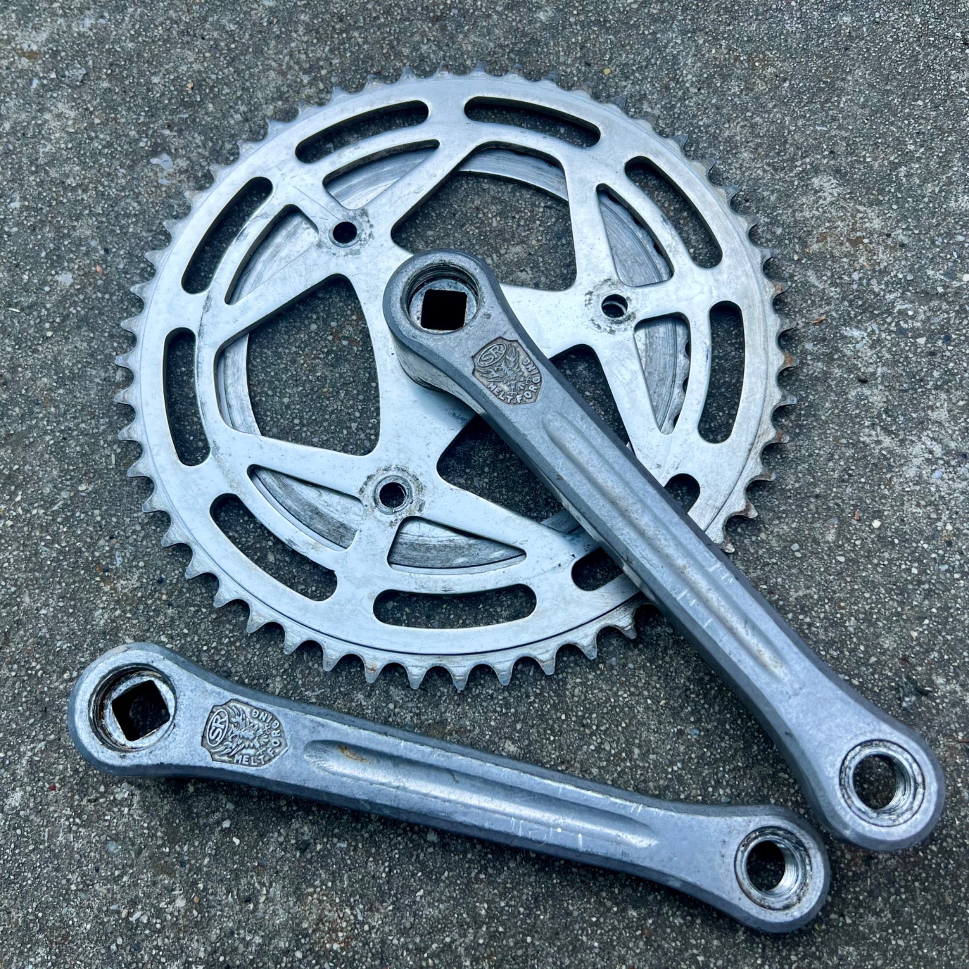 SR Melt Forged Crankset 3 Bolt 39/52 Double Vintage Road Bike Touring 