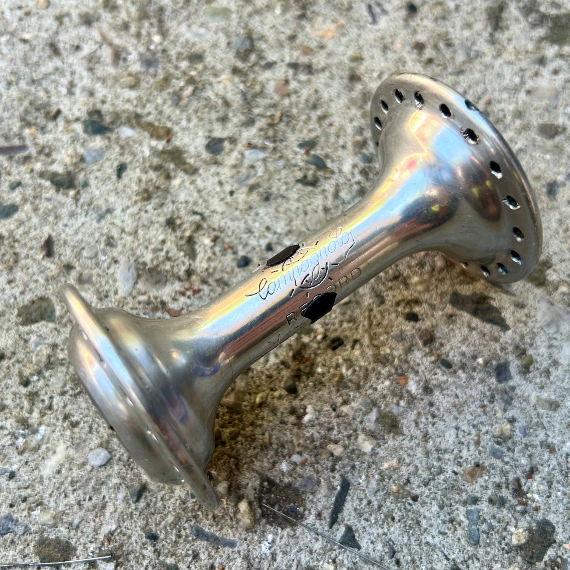 NO AXLE Campagnolo Record Front Hub 36H Hole Vintage Road Bike Silver Aluminum 