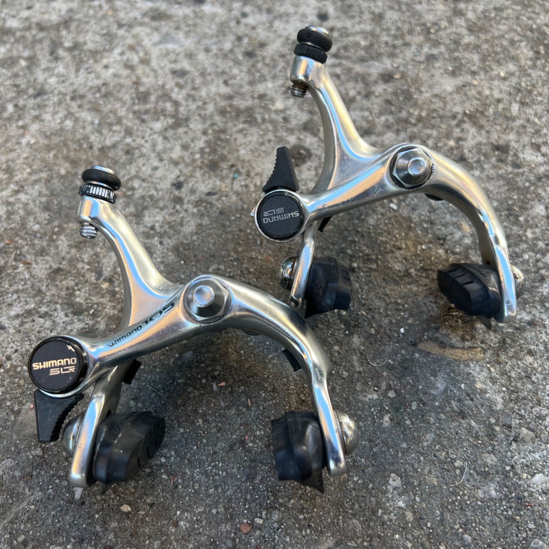 Shimano 105 BR-1050 Side Pull Caliper Brakes Brake Set Vintage Road Bike Rim 