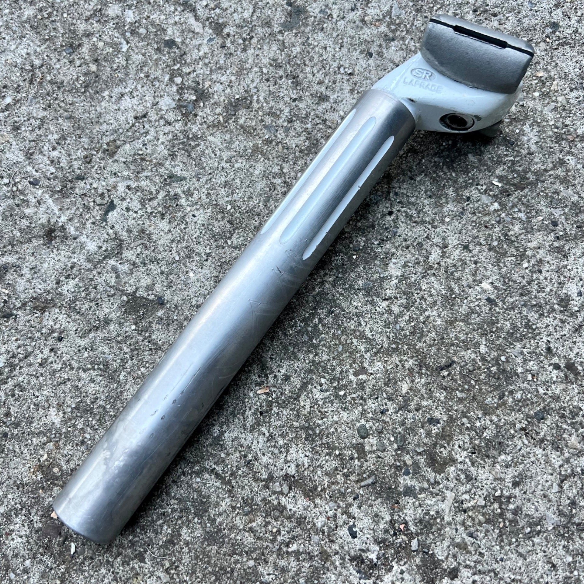 SR Laprade 26.0x220mm Seatpost Vintage Road Touring Bike White Silver Gray Retro