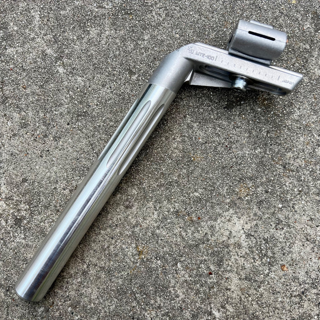 NOS SR MTE-100 Seatpost 26.4x260mm Vintage Adjustable Bolt MTB ATB Silver Alloy