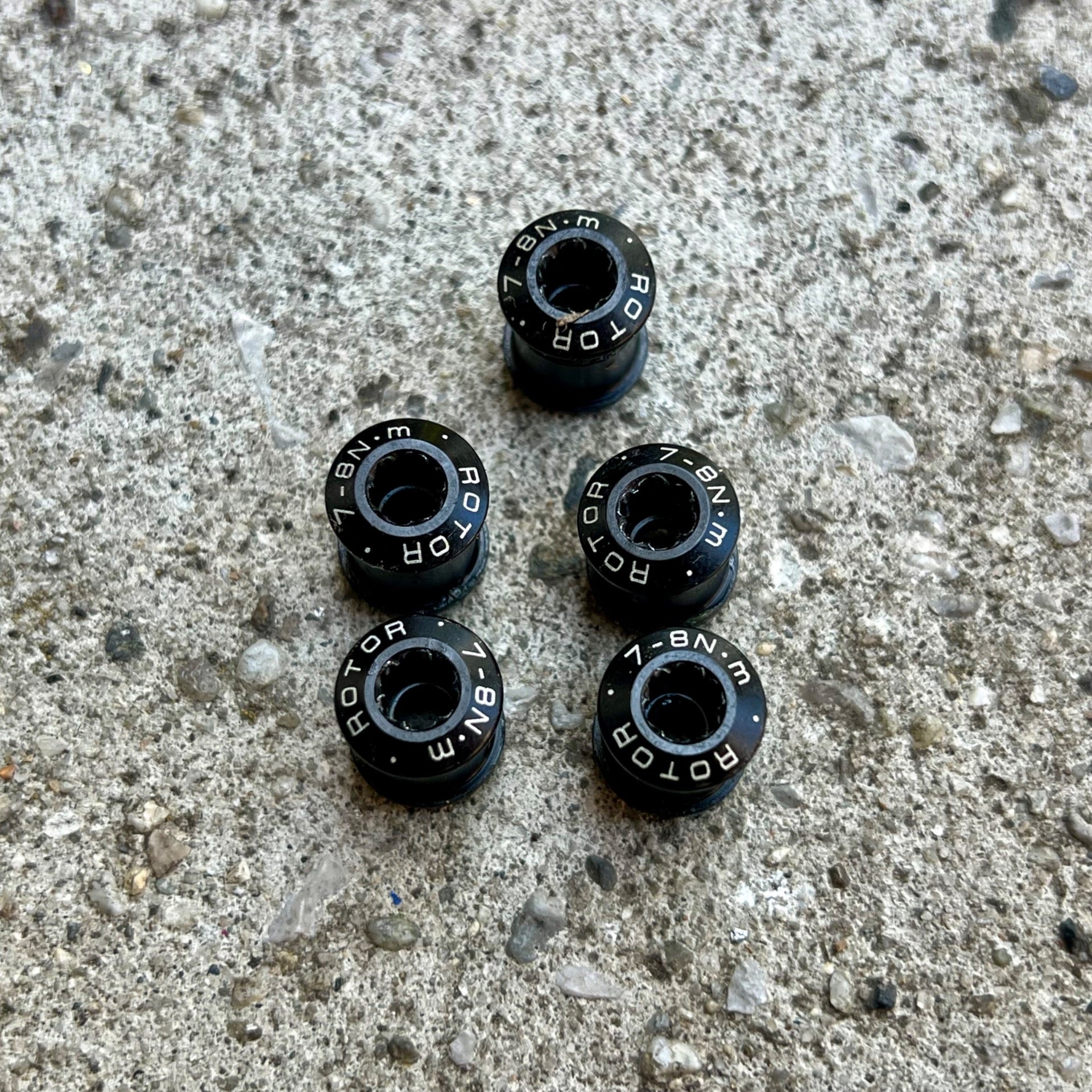 Rotor Replacement Chainring Bolt & Nut Set 5 Bolt Black For Double Aluminum