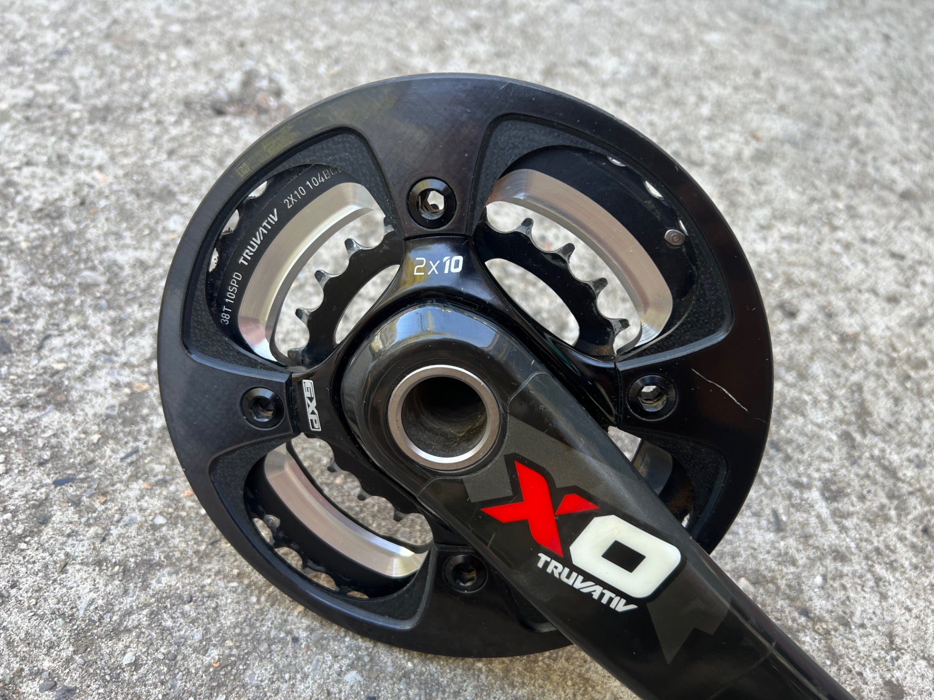 SRAM XO Carbon GXP Crankset 175mm 2x10 Double MTB DH 24mm Spindle Black Red - Image 3