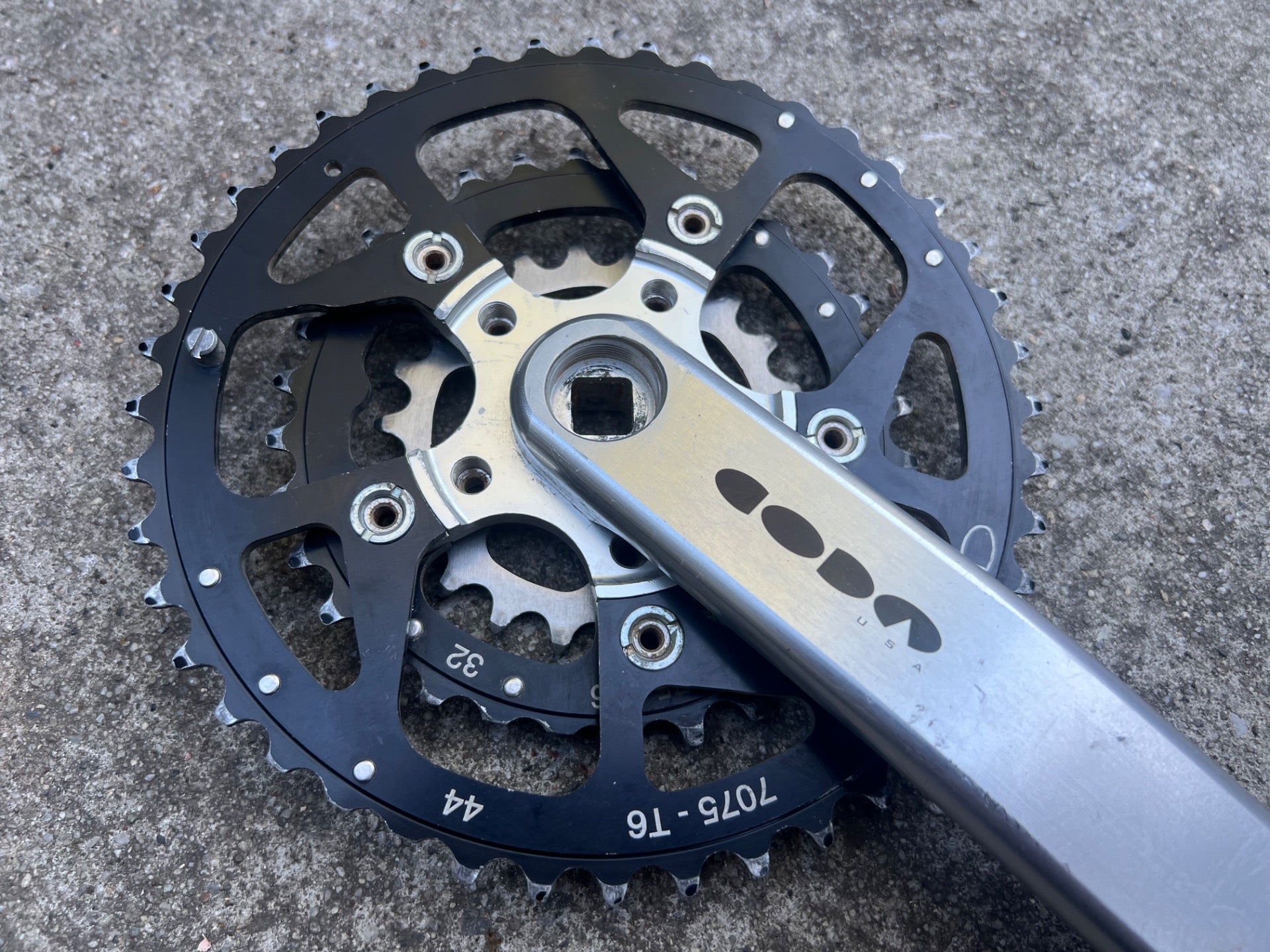 Cannondale CODA Crankset 175mm 44/32/22 Triple Silver Vintage Retro MTB USA  - Image 3