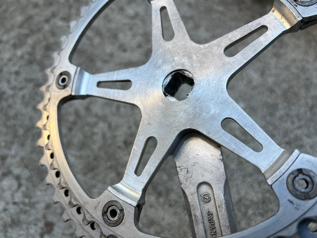 Sugino Mighty Crankset 171mm 48/42T Double Vintage Road Retro 144 BCD Drillium  - Image 3