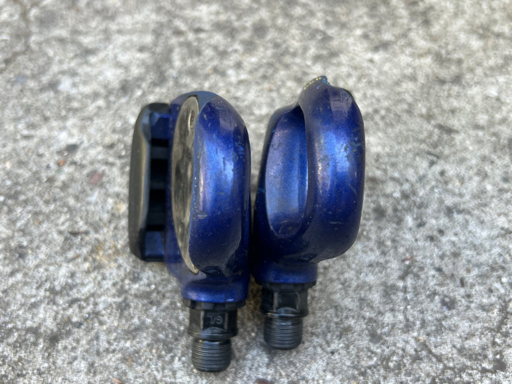 Look 256 Vintage Blue Carbon Clipless Pedals Road Bike Gravel Racing Pair - Image 3