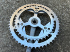 Used Sugino Maxy Crankset 52/40T 171mm Double Square Taper Silver Vintage 3 Bolt Arm-Bicycle Bin
