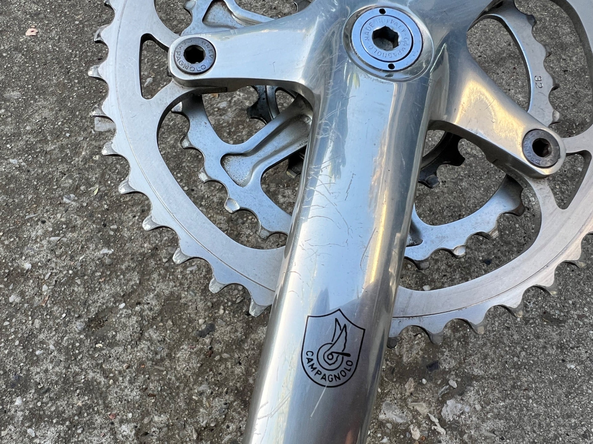 Campagnolo Icarus Record OR MTB Crankset 175mm 20/32/42T Triple Campy Silver  - Image 3