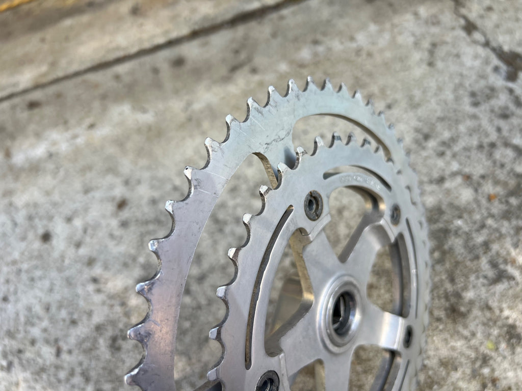 SR Apex RG Crankset 170mm 52-40T Double Vintage Road Touring Bike Silver Gray  - Image 3