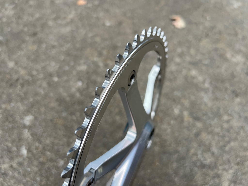 Sugino 75 165mm Crankset & Bottom Bracket 68mm NJS Silver Track Vintage Retro - Image 4