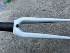 Used Giant TCR Carbon Fork 700c 1 1/4” Threadless White 7.5in Steerer-Bicycle Bin