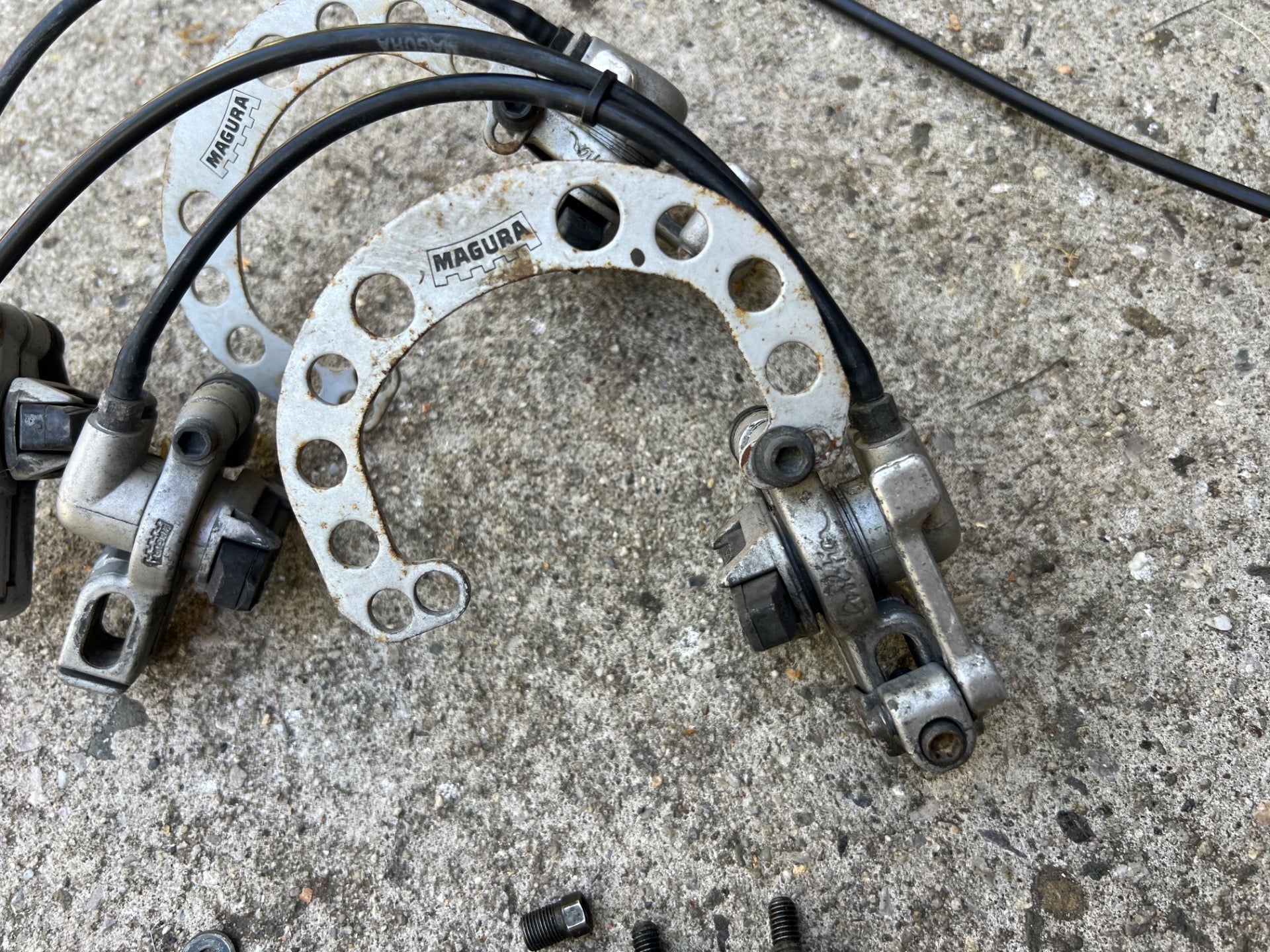 Magura Evolution Evo HS Brakes Silver Aluminum Steel Front and Rear Vintage MTB  - Image 4