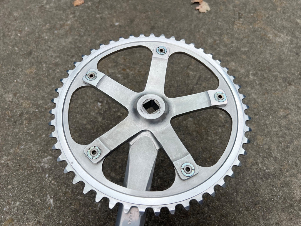 Sugino 75 165mm Crankset & Bottom Bracket 68mm NJS Silver Track Vintage Retro - Image 5