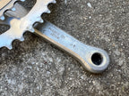 Used Sugino Maxy Crankset 52/40T 171mm Double Square Taper Silver Vintage 3 Bolt Arm-Bicycle Bin