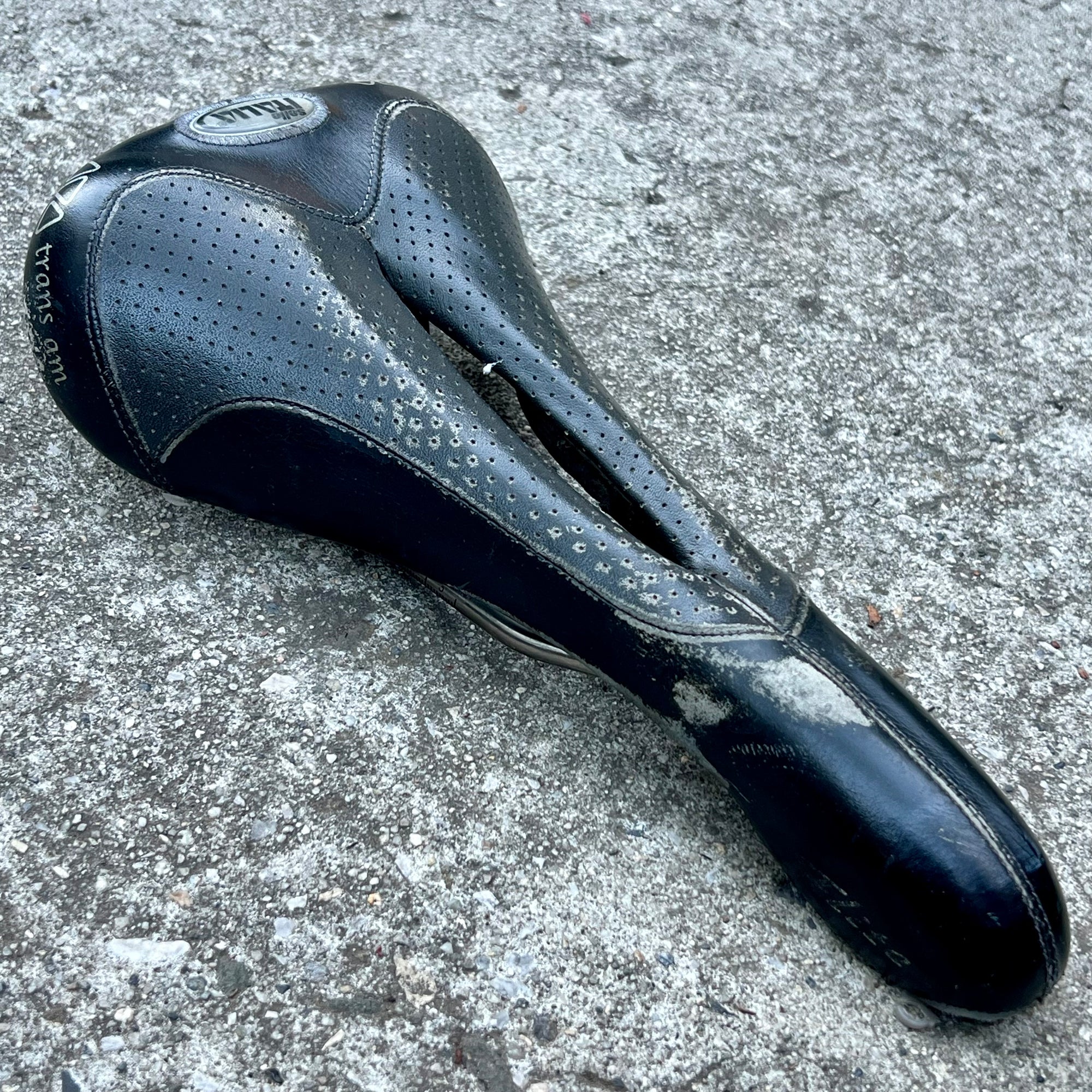 Selle Italia Flite Gel Flow Trans Am Saddle Vintage MTB Road Black Titanium Rails 7/10